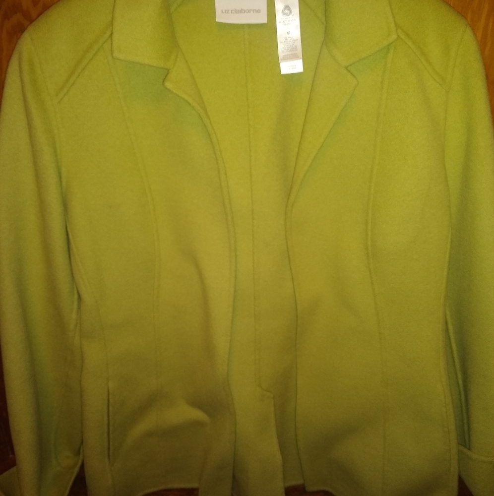 Liz Claiborne 75% wool green jacket